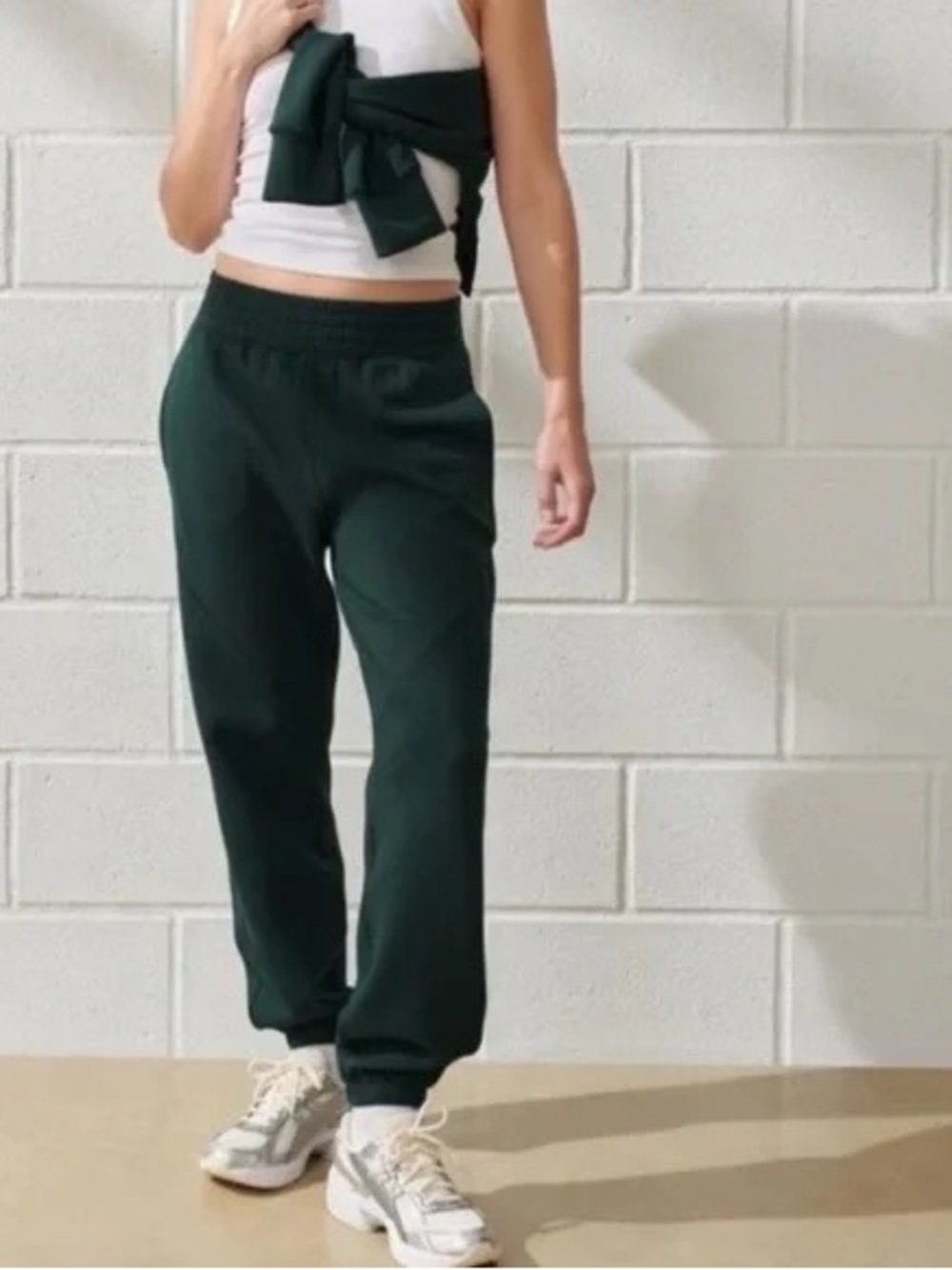 ABERCROMBIE YPB Neoknit Relaxed Joggers Evergreen Athleisure Gym Lounge Size XS
